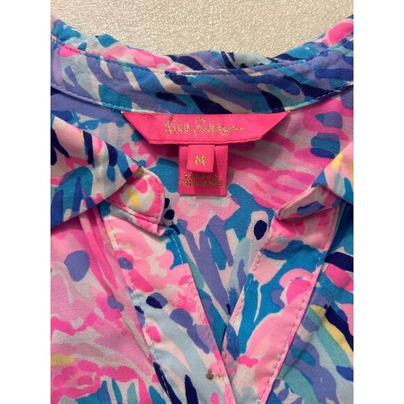 Lilly Pulitzer Women's Natalie Shirtdress Swim Swimsuit Cover-Up Medium - Picture 4 of 5